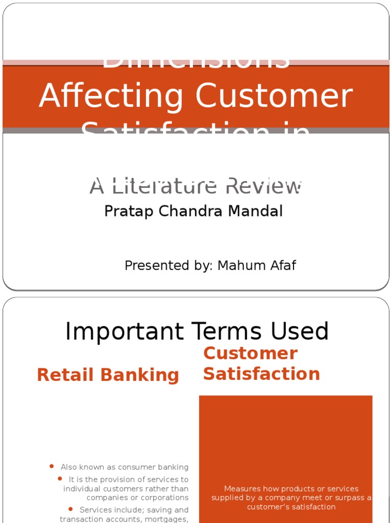 Dimensions of Customer Satisfaction in Retail Banking | PDF | Customer ...
