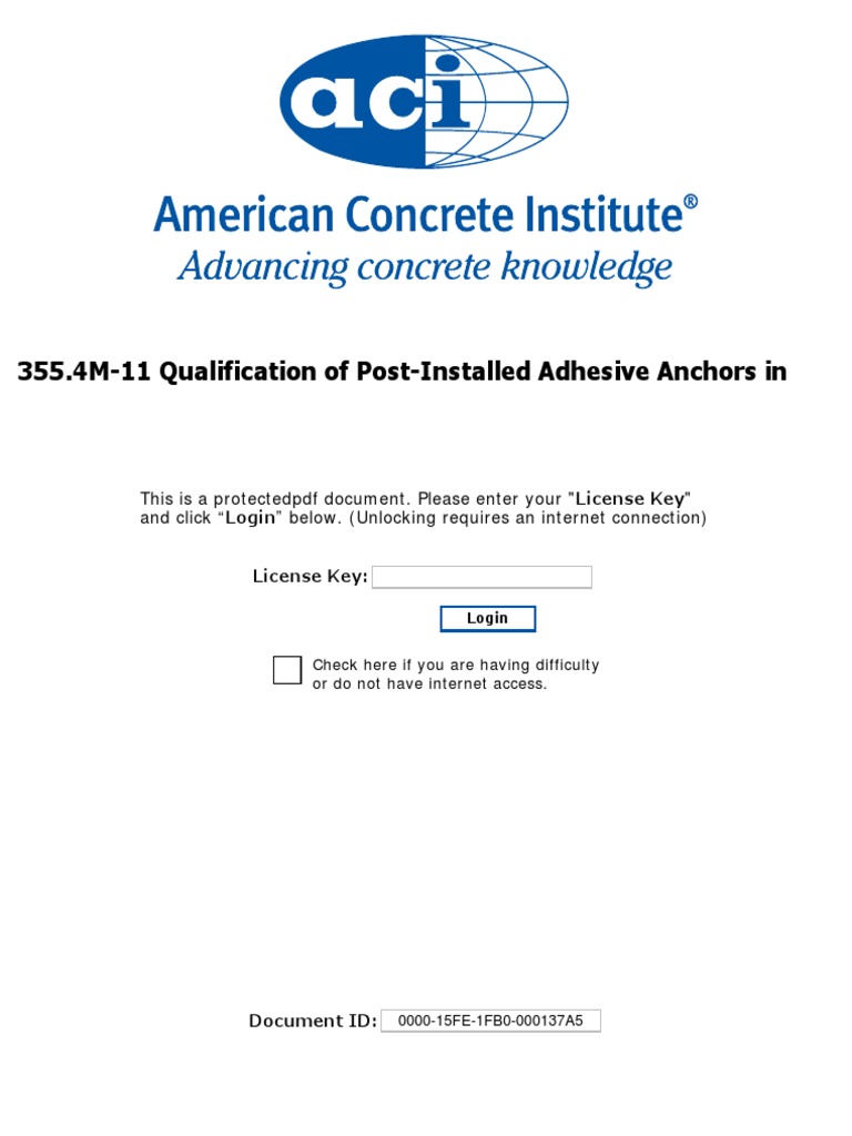 355 4M 11 Qualification Of Post Installed Adhesive Anchors In Concrete