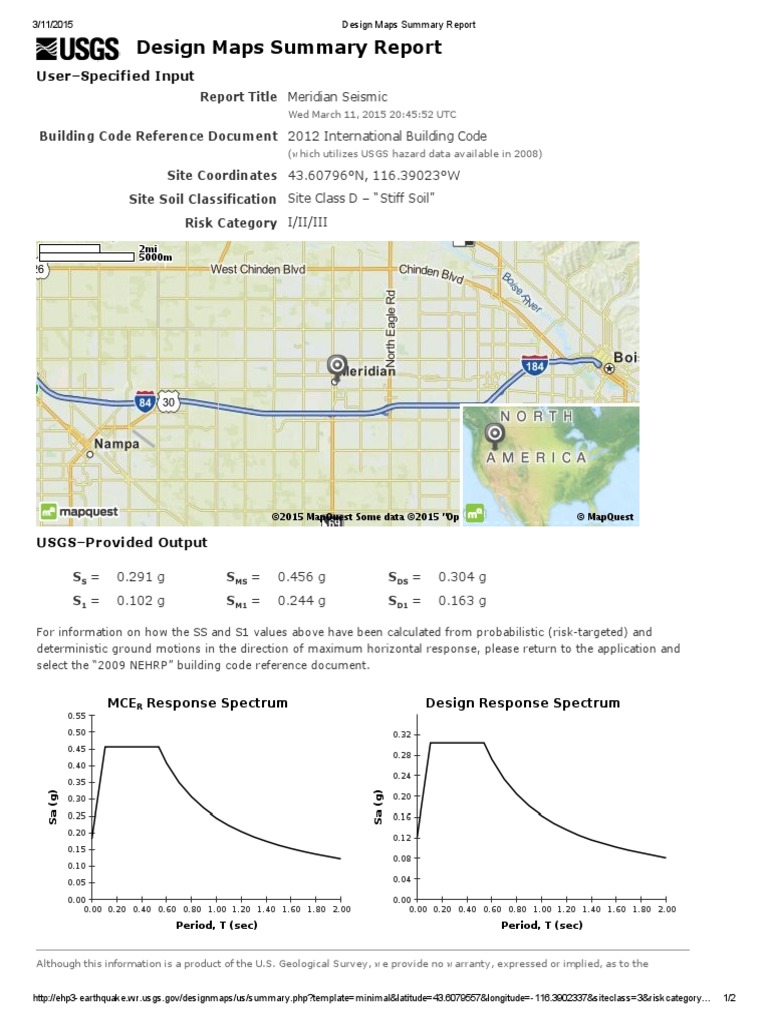 Meridian Seismic Design Maps Summary | PDF