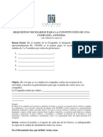 Requisitos Necesarios para La Constitución de Una Compañía Anónima