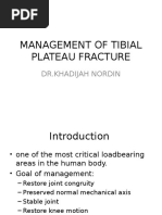 Management Tibial Plateau Fracture