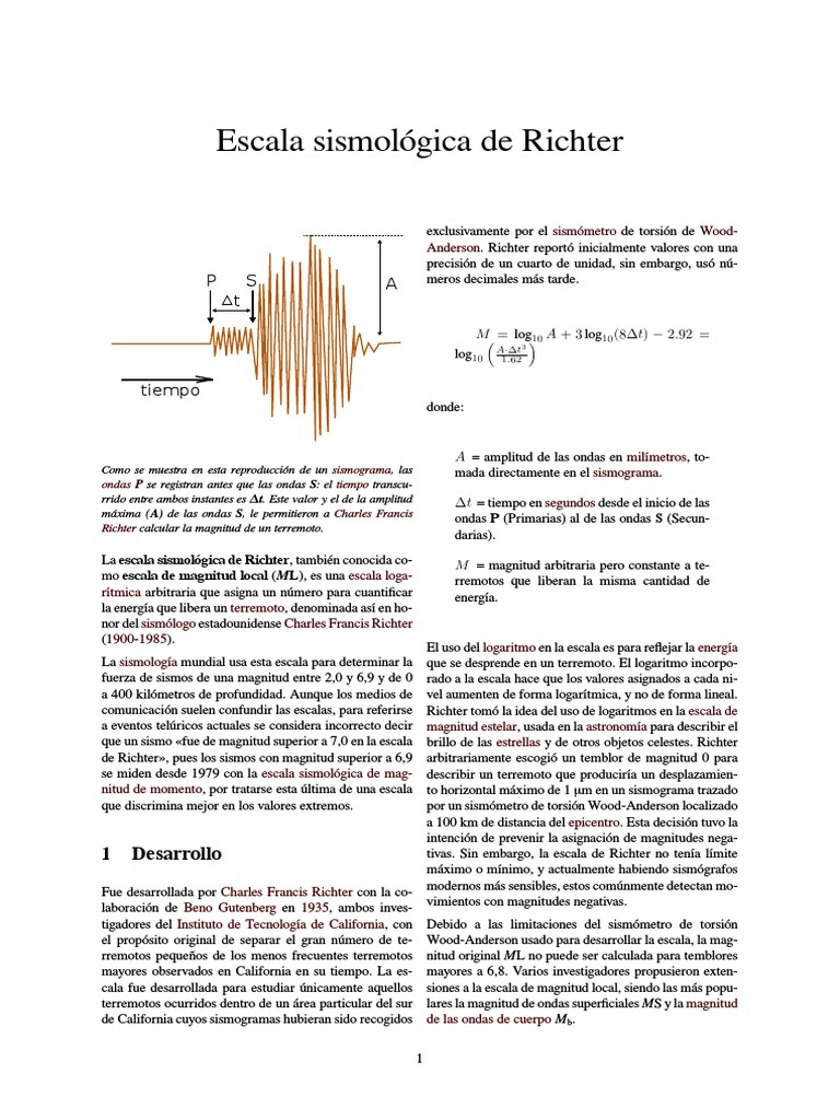 Escala Sismológica de Richter | Observación científica | Ingeniería ...