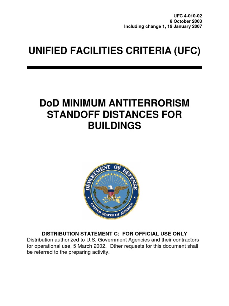Ufc 401002 Dod Minimum Standoff Distances For Buildings (Fouo