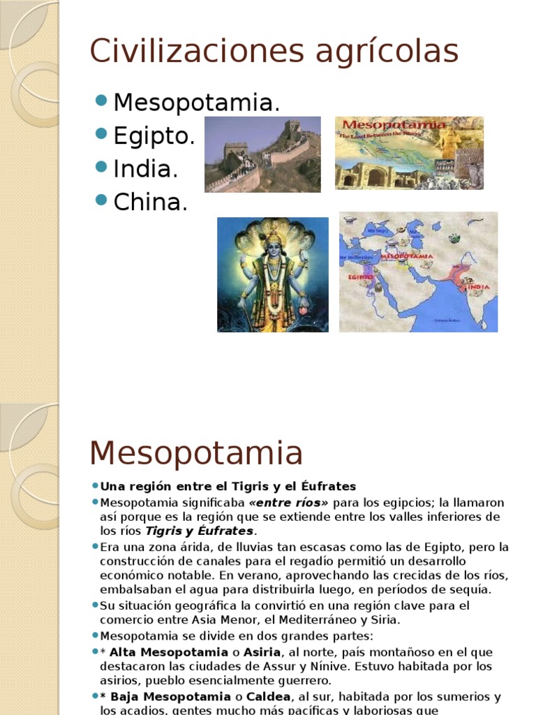 Civilizaciones Agricolas | PDF | Antiguo Egipto | Mesopotamia