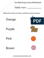 Color Matching Lesson Worksheet