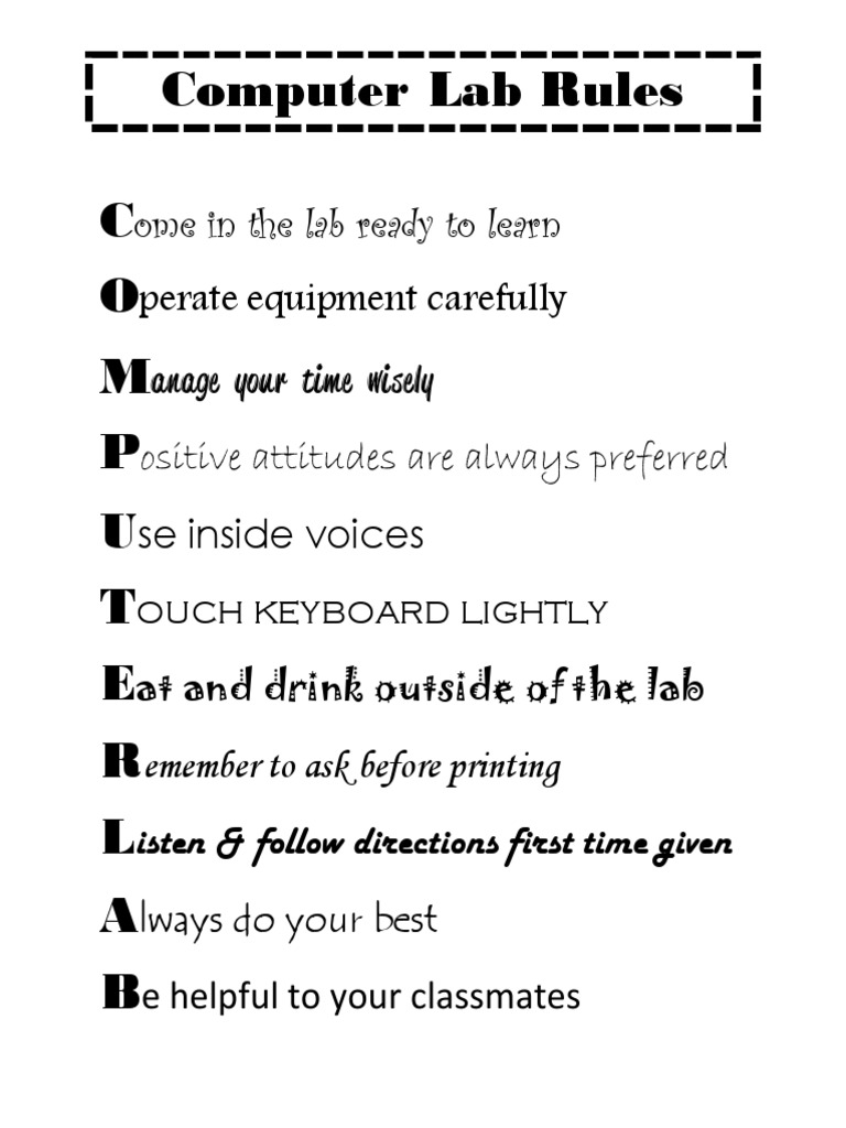 Computer Lab Conduct Guidelines | PDF