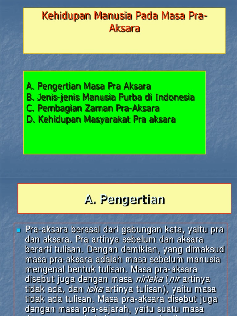 Kehidupan Manusia Pada Zaman Pra Aksarapdf