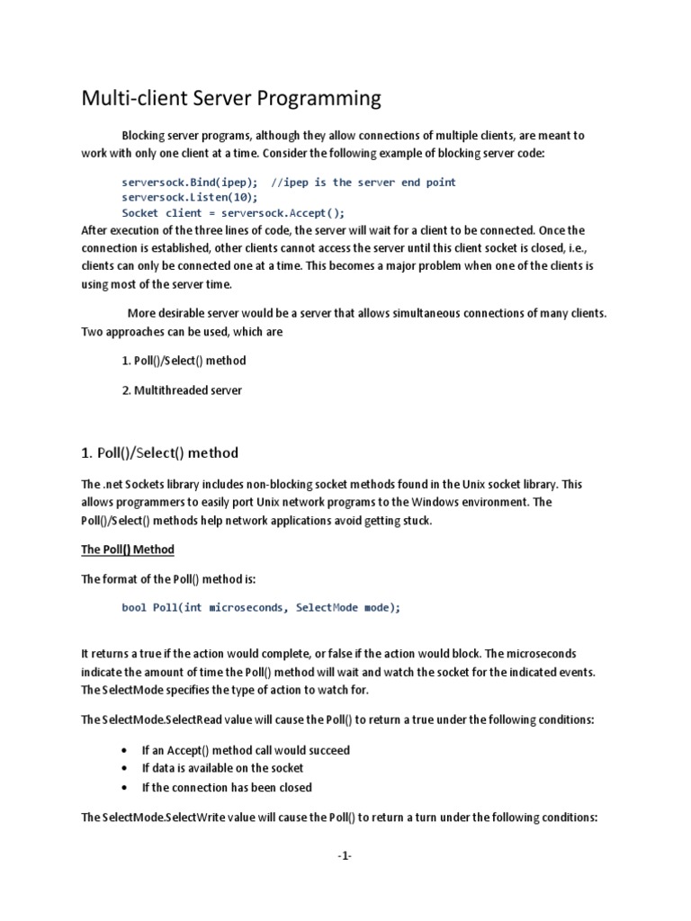Multi Client Server | PDF | Network Socket | Client (Computing)