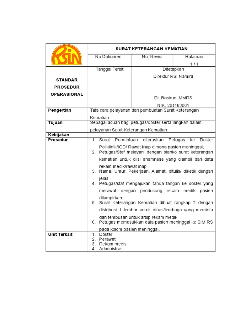 Surat Keterangan Kematian