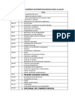 Programación Académica Para Matemáticas Básicas Para La Salud