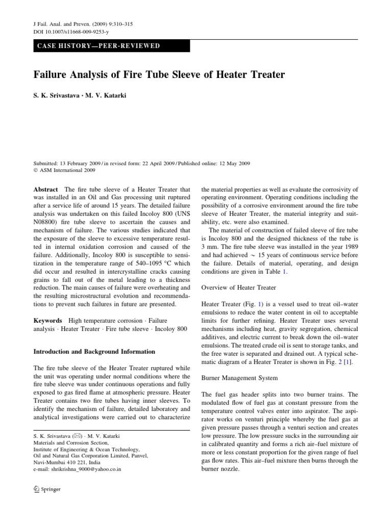 Failure Analysis of Fire Tube Liner (Sleeve) PDF Microstructure