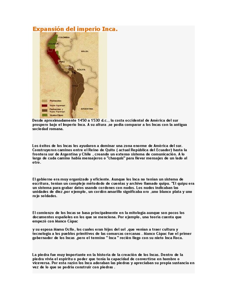 Expansión Del Imperio Inca | PDF | Imperio Inca | Personas