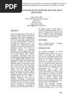 CONSIDERATIONS FOR SOCIAL NETWORK SITE (SNS) USE IN EDUCATION