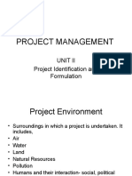 Project Management: Unit Ii Project Identification and Formulation