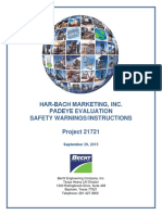 Har-Bach Marketing, Inc. Padeye Evaluation Safety Warnings/Instructions Project 21721