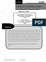 An Analysis of Trends of Tea Industry in India: ISSN 2277-5846