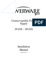 Uninterruptible Power Supply 30 kVA - 80 kVA: Installation Manual