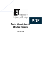 Directory of Currently Accredited International Programmes: Updated 19 June 2013