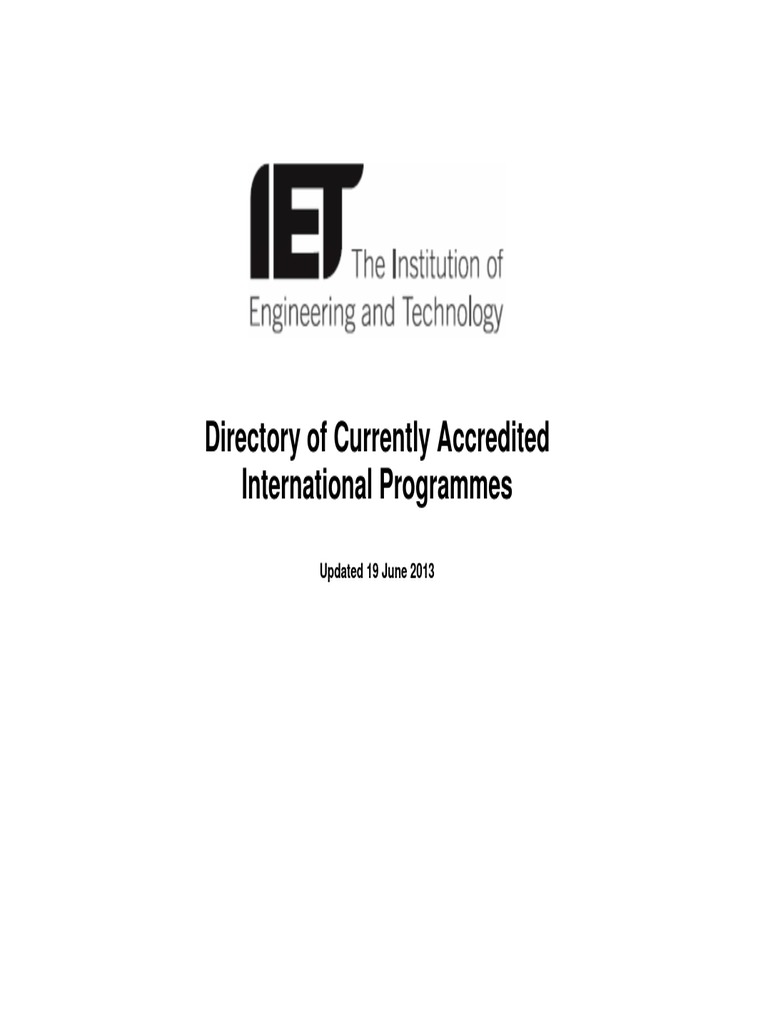 IET Accredited Programmes Directory | PDF | Qualifications | Engineering