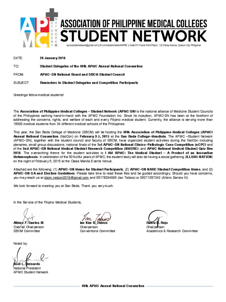 Apmc-Sn Natcon Letter | PDF | Science & Mathematics