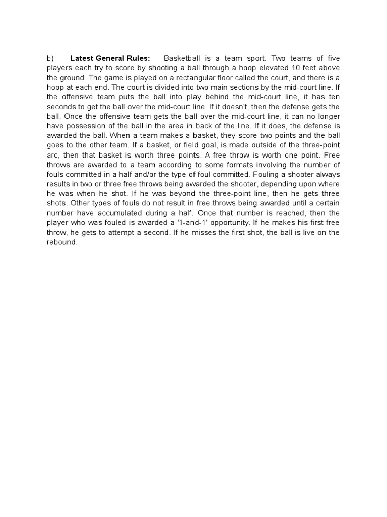 Basketball Rules PDF