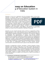 An Essay On Education - Analysis of Education System in India. What We Need To Modify?