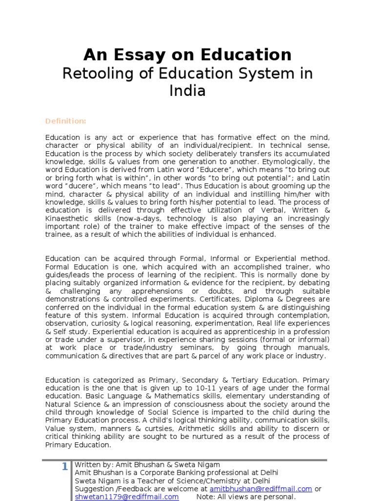 education system assignment