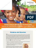 Contribución de World Vision a niñez en 2015