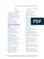 The Following Are The List of Some of The Philippine Environmental Laws