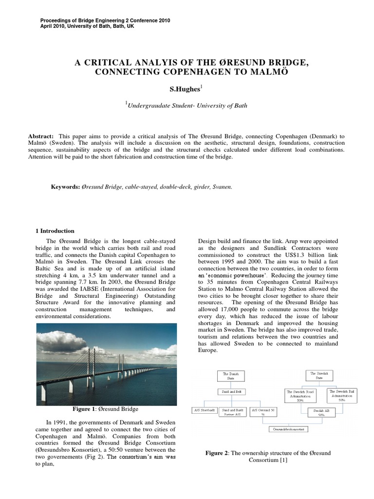 Critical Analysis of Øresund Bridge | PDF | Bridge | Bending