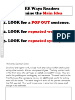 Main Idea Strategy Chart