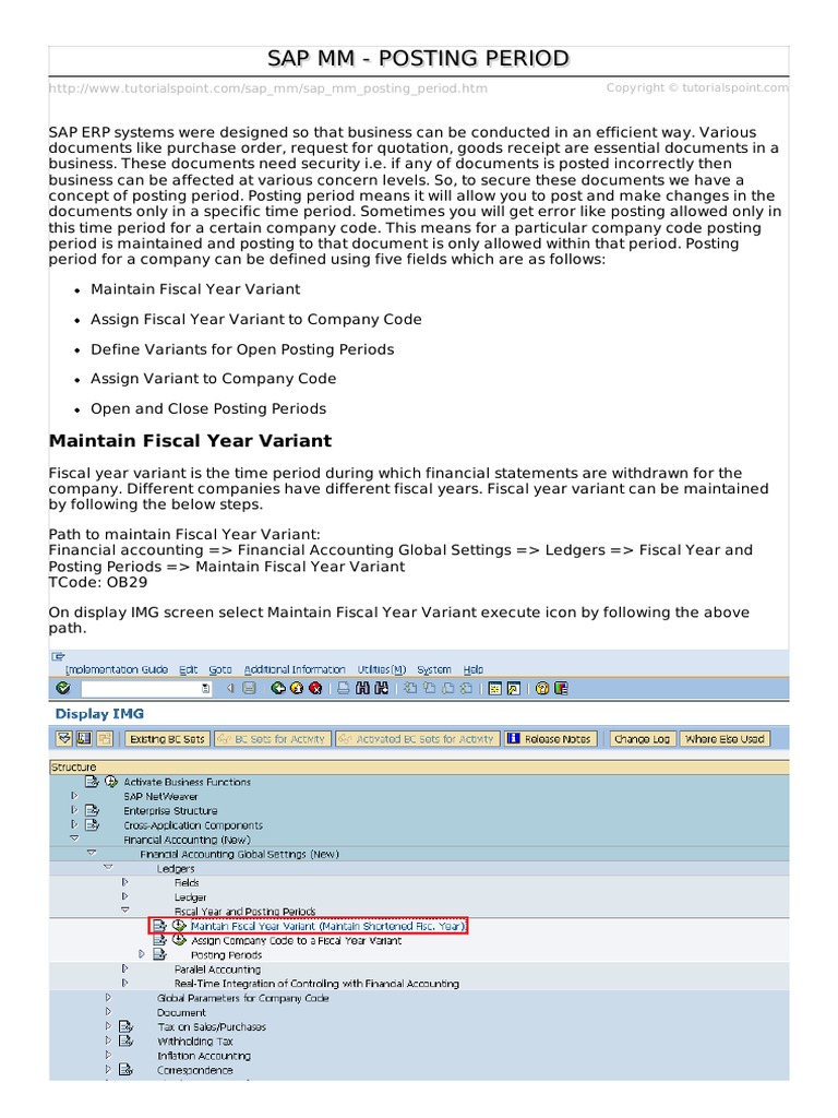 Sap MM Posting Period PDF