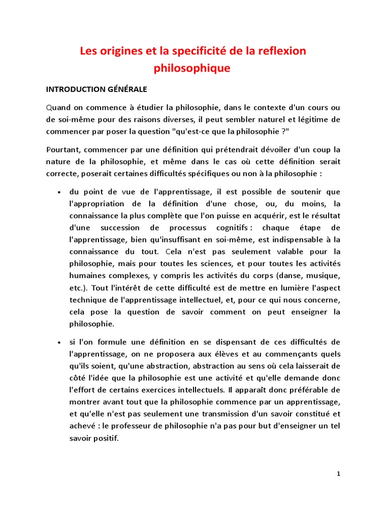 Les Origines Et La Specificite De La Reflexion Pdf Pdf Platon Socrate