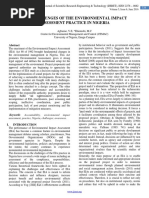 Download THE CHALLENGES OF THE ENVIRONMENTAL IMPACT ASSESSMENT PRACTICE IN NIGERIA by ijsret SN322159219 doc pdf