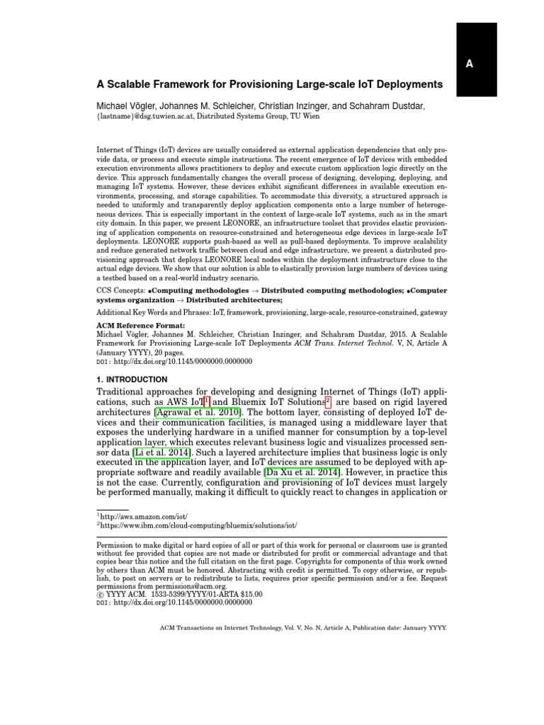 A Scalable Framework For Provisioning Large-Scale IoT Deployments | PDF ...