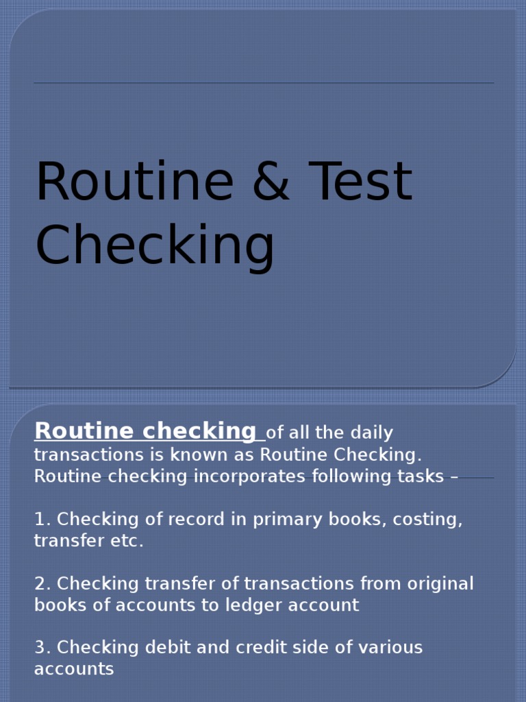 Routine vs Test Checking in Auditing | PDF