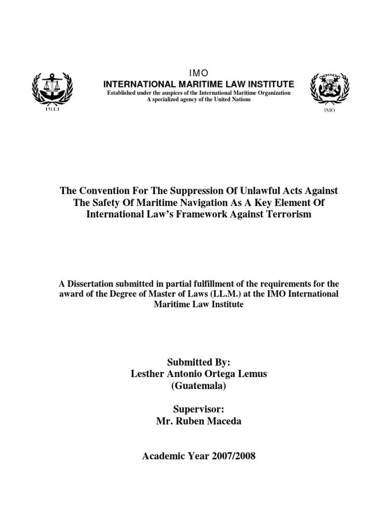 The Convention For The Suppression of Unlawful Acts Against The Safety