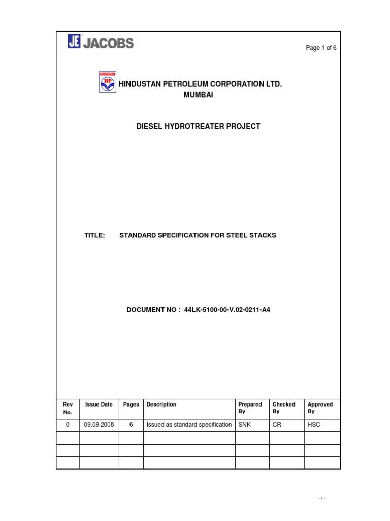 B.4.4 - STD Spec For Steel Stacks PDF | PDF | Chimney | Structural Load