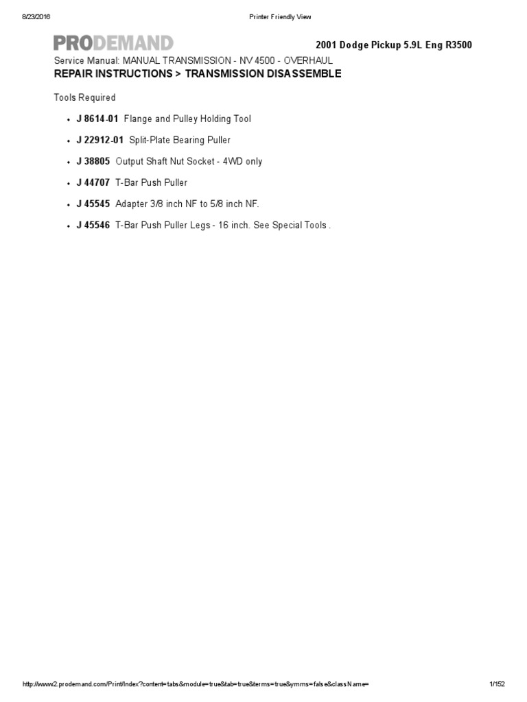 NV5600 Repair Manual | PDF | Manual Transmission | Gear