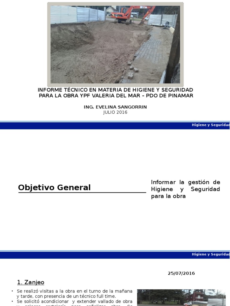 Informe de Higiene y Seguridad YPF Valeria | PDF | Salud y bienestar ...