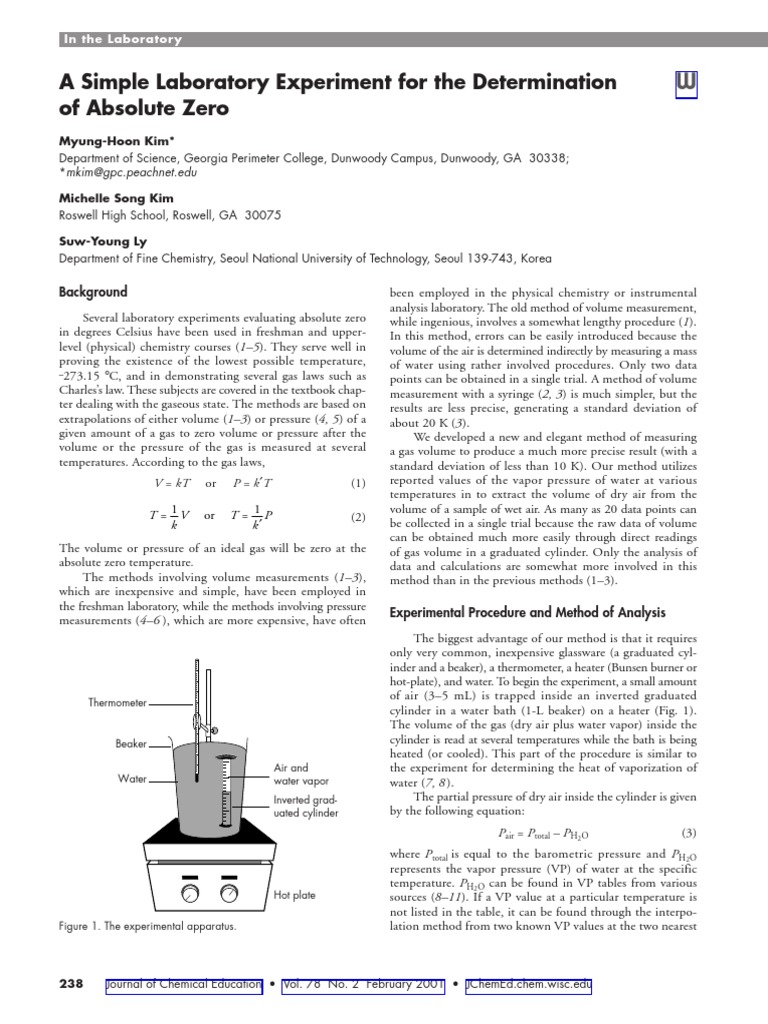 Measuring Absolute Zero in Labs | PDF | Gases | Temperature