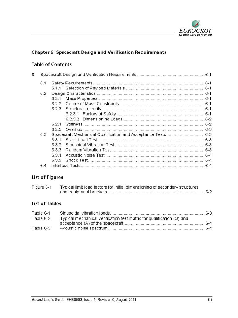 Chapter 6 Spacecraft Design and Verification Requirements | PDF ...