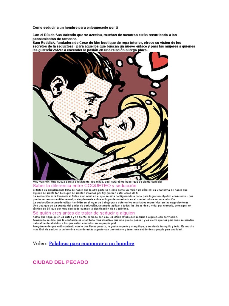 Seducción: Claves para Enamorar a un Hombre | PDF | Seducción