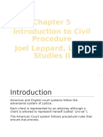 Introduction To Civil Procedure, Joel Leppard, Legal Studies II