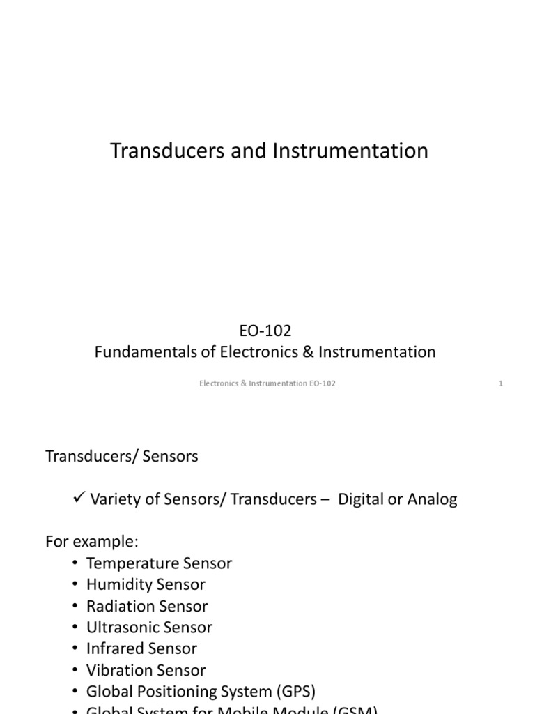 1 EO 102 Transducers and Instrumentation PDF Inductance