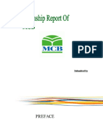 MCB Bank Internship Report Summary