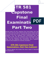 STR 581 Capstone Final Examination, Part Two | STR 581 answers - UOP E Tutors