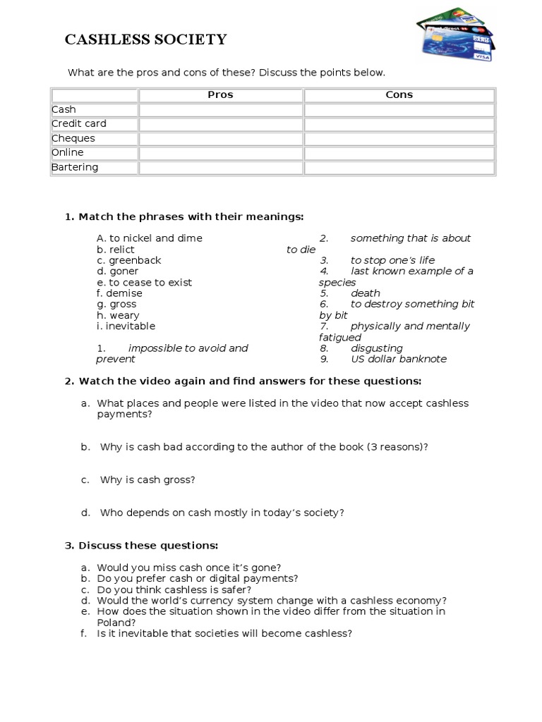 Cashless Society: Pros and Cons | PDF