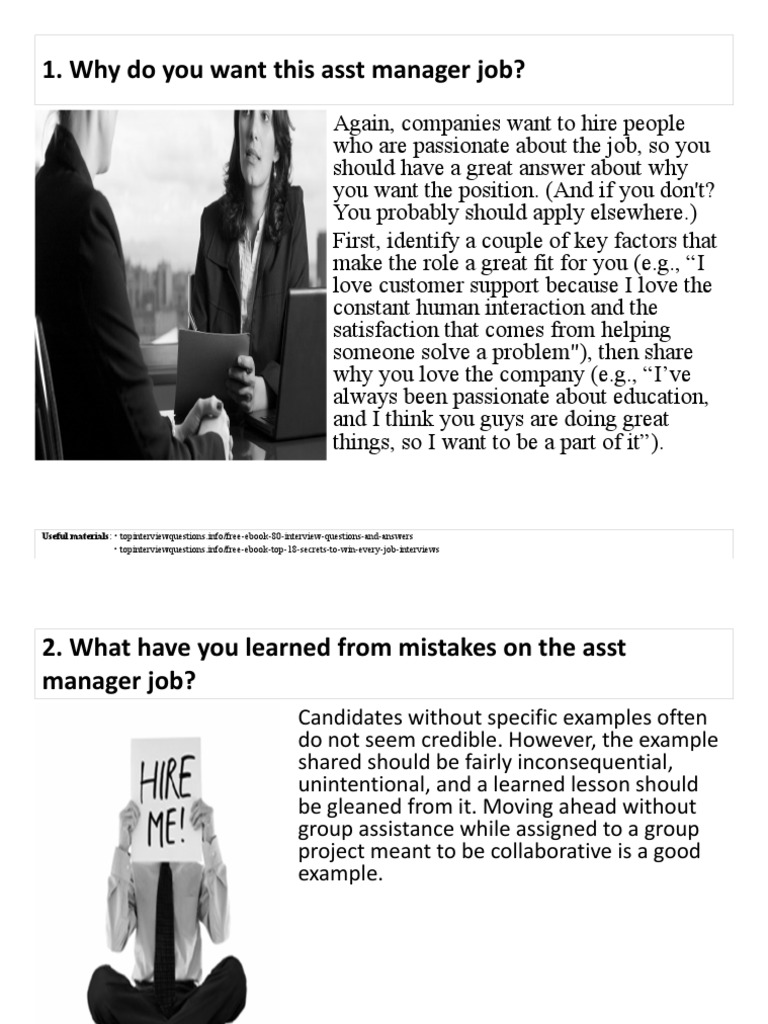 Assistant Manager Interview Tips Guide | PDF | Job Interview ...