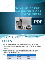 Calorific Value of Fuel Using Junker S Gas Calorimeter